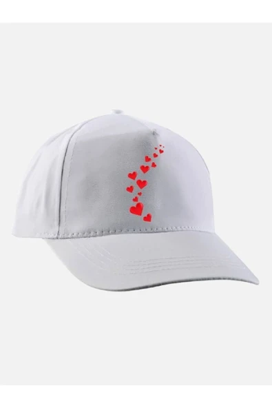 Özcan Tasarım Kalpler Baskılı Şapka - Kapli Şapka ürün görseli