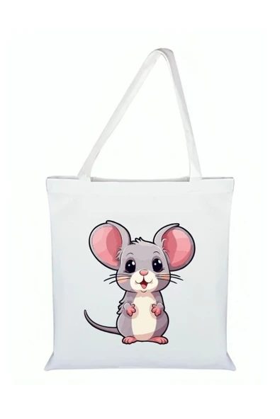 Özcan Tasarım Fare Baskılı Bez Çanta - Fareli Çanta ürün görseli