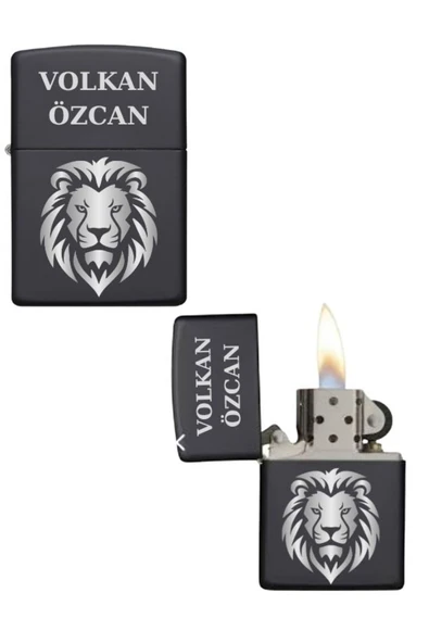 Özcan Tasarım Kişiye Özel Aslanlı Metal Çakmak ürün görseli