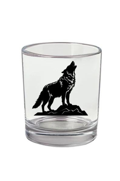 Özcan Tasarım Kurt Baskılı Viski Bardağı - Kurtlu Bardak ürün görseli