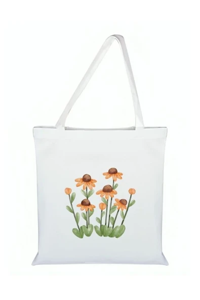 Özcan Tasarım Papatya Baskılı Bez Çanta - Papatyalı Çanta ürün görseli