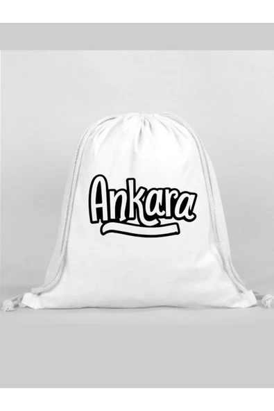 Özcan Tasarım Ankara Baskılı Sırt Çantası - İp Büzgülü Spor Çanta ürün görseli