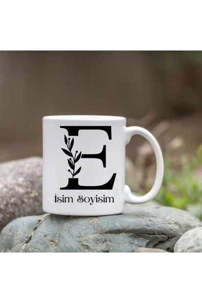 Özcan Tasarım Kişiye Özel E Harfi Bardak - İsim Yazılı Bardak - İsimli Bardak ürün görseli