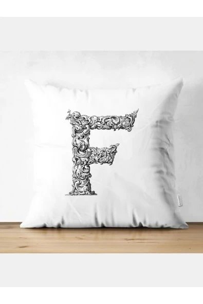 Özcan Tasarım F Harfi Kırlent Kılıfı - F Harfli Yastık Kılıfı ürün görseli