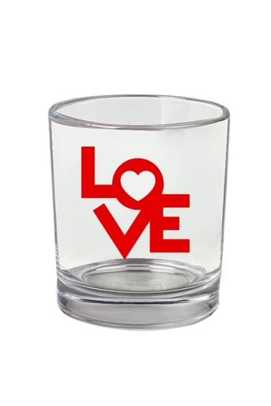 Özcan Tasarım Love Baskılı Viski Bardağı - Lovelı Bardak ürün görseli