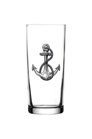 Özcan Tasarım Çapa Baskılı Rakı Bardağı - Denizci Rakı Bardağı ürün görseli