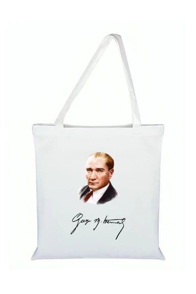 Özcan Tasarım Atatürk Resimli Bez Çanta - Atatürklü Çanta ürün görseli