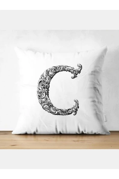 Özcan Tasarım C Harfi Kırlent Kılıfı - C Harfli Yastık Kılıfı ürün görseli