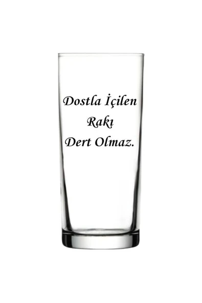 Özcan Tasarım Dost İle İçilen Rakı Dert Olmaz Yazılı Rakı Bardağı ürün görseli