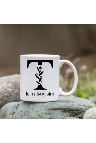 Özcan Tasarım Kişiye Özel T Harfi Bardak - İsim Yazılı Bardak - İsimli Bardak ürün görseli