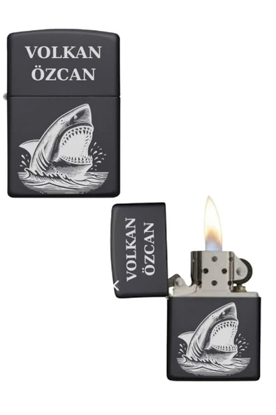 Özcan Tasarım Kişiye Özel Köpek Balıklı Metal Çakmak ürün görseli