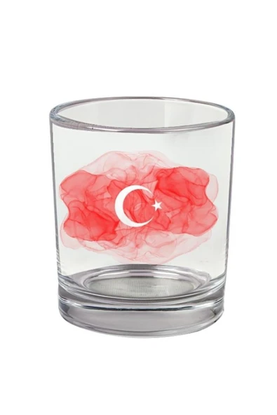 Özcan Tasarım Türk Bayraklı Viski Bardağı - Türk Bayraklı Bardak ürün görseli