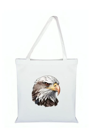 Özcan Tasarım Kartal Baskılı Bez Çanta - Kartallı Çanta ürün görseli