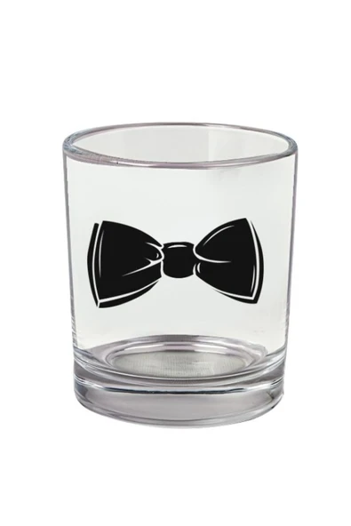 Özcan Tasarım Papyon Baskılı Viski Bardağı - Papyonlu Bardak ürün görseli