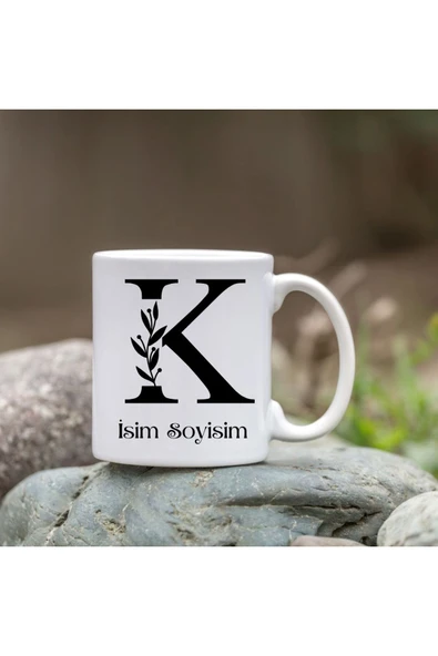 Özcan Tasarım Kişiye Özel K Harfi Bardak - İsim Yazılı Bardak - İsimli Bardak ürün görseli