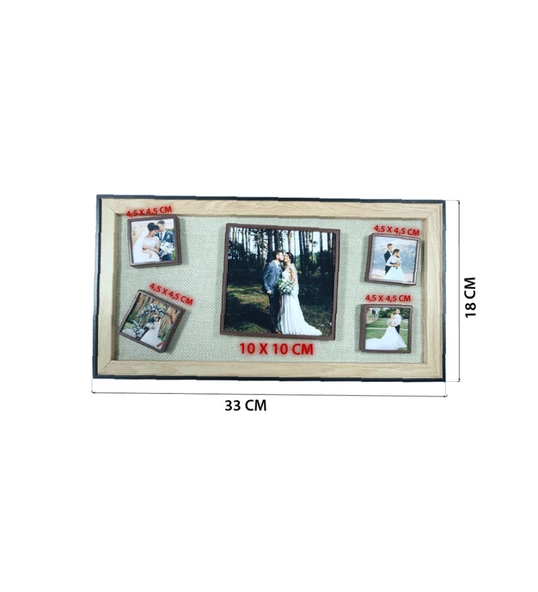 FOTO BASKILI 5'li Ahşap Fotoğraflı Magnet Çerçeve - 18x33 HK5024 - Resim 2