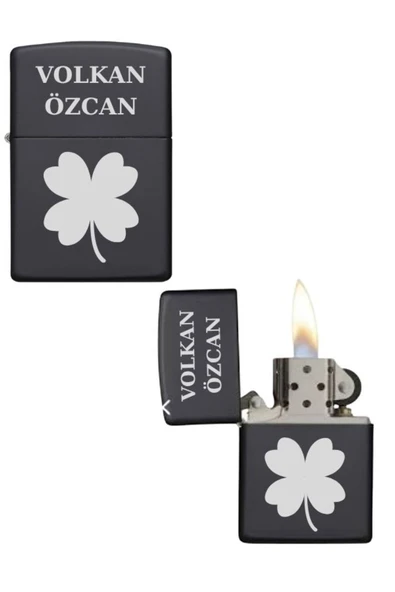 Özcan Tasarım Kişiye Özel Yonca Baskılı Metal Çakmak ürün görseli