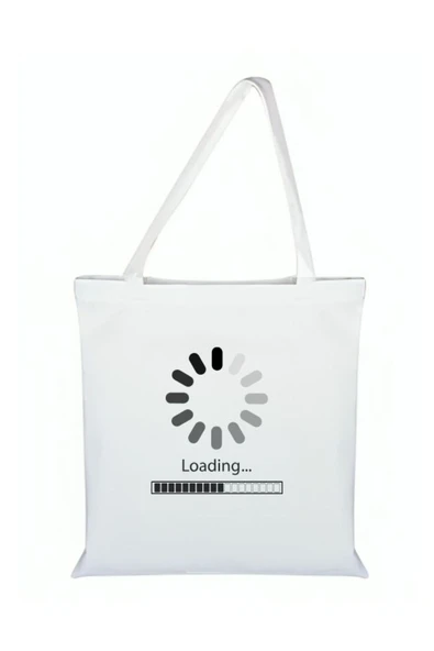 Özcan Tasarım Yükleniyor Baskılı Bez Çanta - Loading Baskılı Çanta ürün görseli