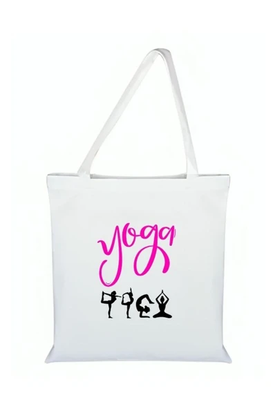 Özcan Tasarım Yoga Baskılı Bez Çanta - Yogalı Çanta ürün görseli