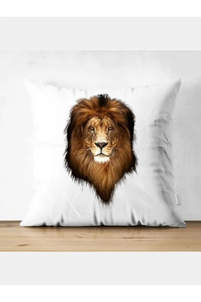 Özcan Tasarım Aslan Model Kırlent Kılıfı - Aslanlı Yastık Kılıfı ürün görseli