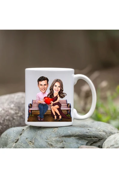 Özcan Tasarım Kişiye Özel Bardak - Karikatür Bardak - Sevgili Bardağı ürün görseli