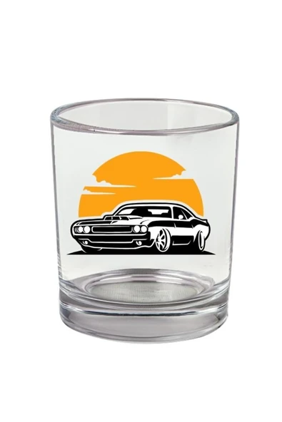 Özcan Tasarım Araba Baskılı Viski Bardağı - Arabalı Bardak ürün görseli