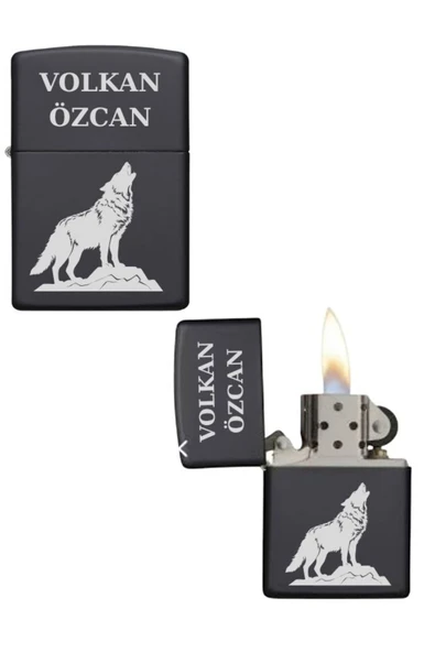 Özcan Tasarım Kişiye Özel Kurt Model Metal Çakmak ürün görseli