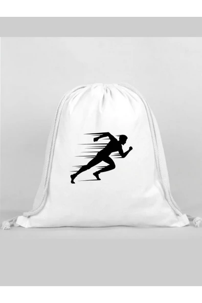 Özcan Tasarım Sporcu Baskılı Sırt Çantası - İp Büzgülü Spor Çanta ürün görseli