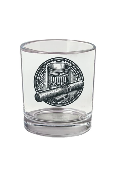 Özcan Tasarım Puro Baskılı Viski Bardağı - Purolu Bardak ürün görseli