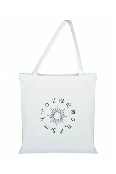 Özcan Tasarım Burçlar Baskılı Bez Çanta - Burçlu Çanta ürün görseli