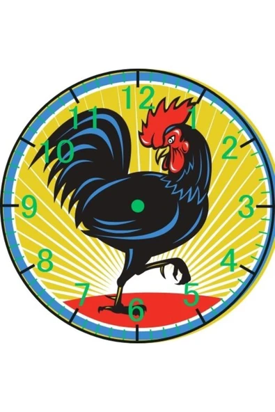 Özcan Tasarım Horoz Model Duvar Saati - Hororzlu Saat ürün görseli