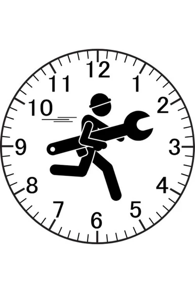 Özcan Tasarım Tamirci Model Duvar Saati - Tamirci Saati ürün görseli