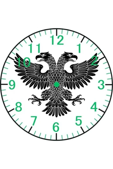 Özcan Tasarım Çift Başlı Kartal Model Duvar Saati - Kartallı Saat ürün görseli