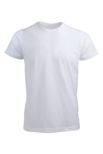 Özcan Tasarım Düz Beyaz Polyester Tişört - Birinci Kalite Unisex Tişört ürün görseli