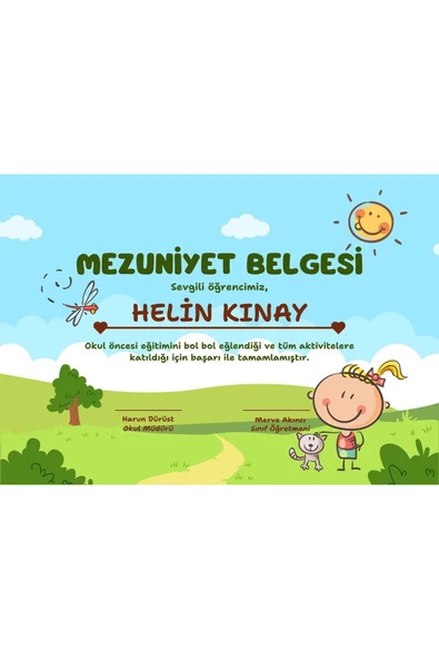 Özcan Tasarım Kişiye Özel Sertifika - Mezuniyet Sertifikası - Mezuniyet Belgesi ( 10 Adet ) Doğa ürün görseli