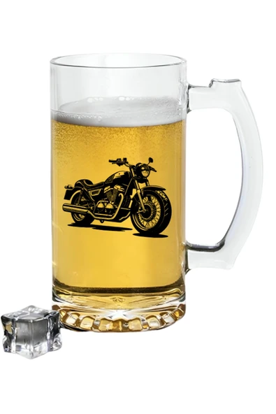 Özcan Tasarım Motorcu Baskılı Bira Bardağı - Bira Bardak ürün görseli