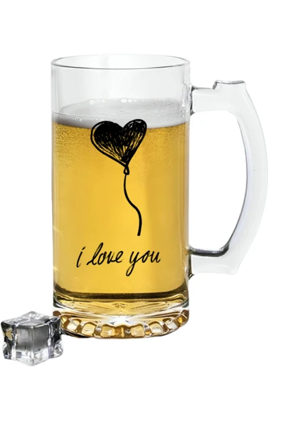 Özcan Tasarım I Love You Baskılı Bira Bardağı - Bira Bardak ürün görseli