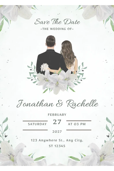 Özcan Tasarım Kişiye Özel Davetiye - Düğün Davetiye - Nişan Davetiye - Nikah Davetiye ( Zarflı ) ( 50 Adet ) MDL ürün görseli