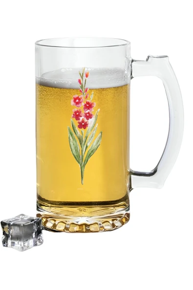 Özcan Tasarım Çiçek Baskılı Bira Bardağı - Bira Bardak ürün görseli