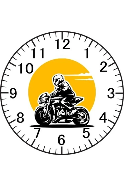Özcan Tasarım Motorcu Model Duvar Saati - Motorcu Saati ürün görseli