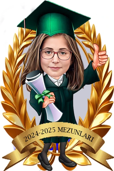 Özcan Tasarım Kişiye Özel Mezuniyet Biblosu - Karikatür Mezuniyet Biblosu - Öğrenci Biblosu - Resim 2