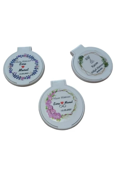 Özcan Tasarım Kişiye Özel Cep Aynası - Hediyelik Cep Aynası ( 10 Adet ) - Resim 2