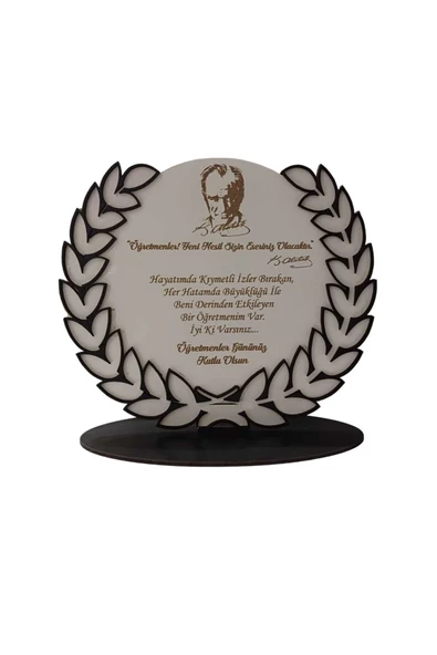 Özcan Tasarım Öğretmenler Günü Hediyesi Ahşap Büyük Boy Plaket ürün görseli