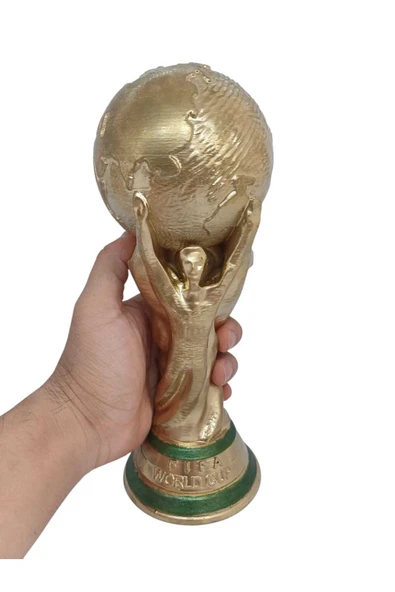 Özcan Tasarım 25 cm Dünya Kupası - Gold Kaplama Dünya Kupası - Resim 2