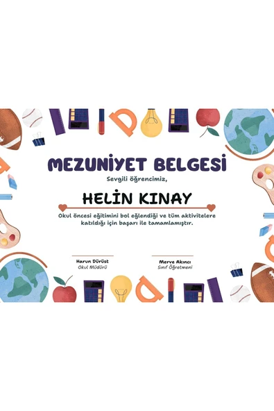 Özcan Tasarım Kişiye Özel Sertifika - Mezuniyet Sertifikası - Başarı Sertifikası ( 10 Adet ) ürün görseli