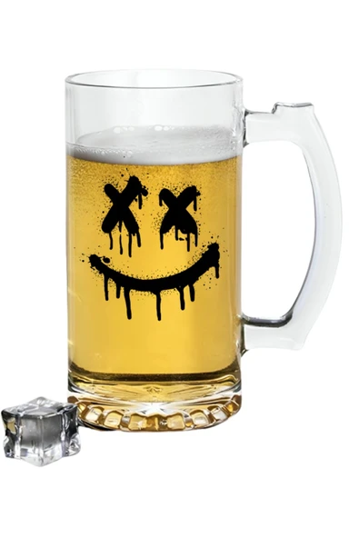 Özcan Tasarım Gülen Surat Baskılı Bira Bardağı - Bira Bardağı ürün görseli