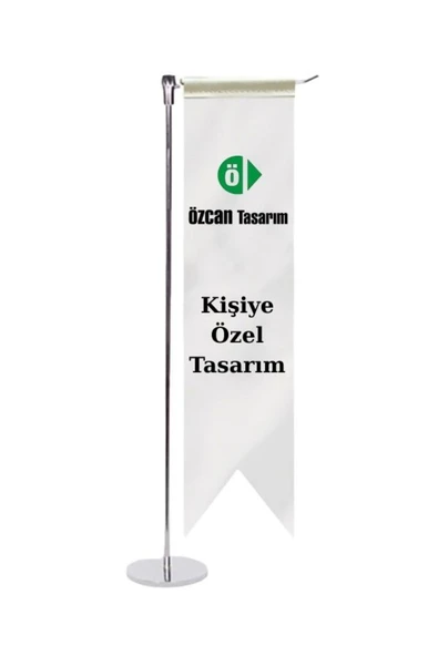 Özcan Tasarım Kişiye Özel Masa Bayrağı - Kırlangıç Bayrak - Logolu Masa Bayrağı ürün görseli
