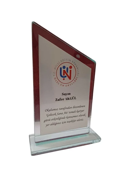 Özcan Tasarım Kişiye Özel Cam Plaket - Öğretmene Plaket - Mezuniyet Plaketi - Ekonomik Plaket - Resim 2