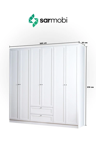 SARMOBİ Terra 6 Kapaklı 2 Çekmeceli Dolap - Resim 8