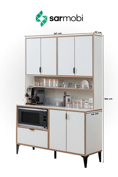 SARMOBİ Arden 7 Kapaklı Kahve Köşesi , Çok Amaçlı Dolap - Resim 4